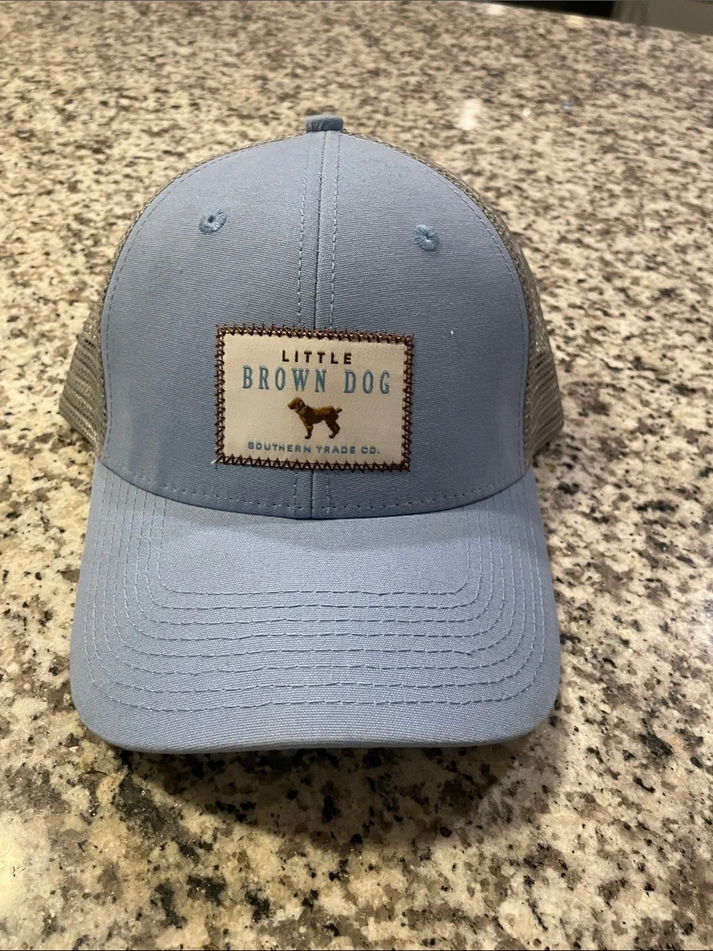 Little Brown Dog Southern Trade Co. Patch Trucker Hat - Light Blue UNISEX